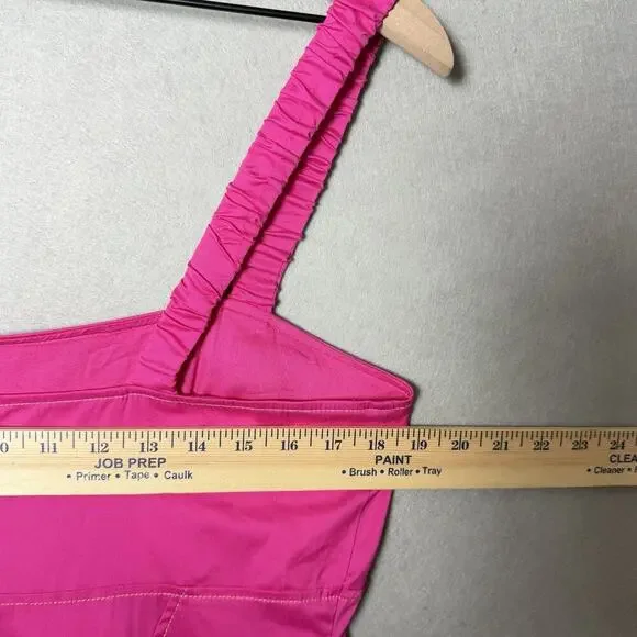 By Anthropologie Plunge Drop-waist A-line Mini Dress Pink RN#66170 Size L - Picture 9 of 10